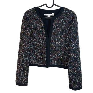 Diane‎ Von Furstenberg Multicolor Tweed Jacket Size 8 *I0127